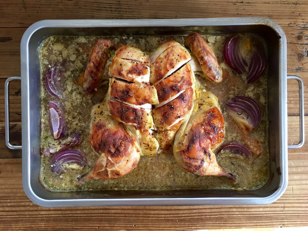 Helstekt kylling med appelsin og dijonsennep